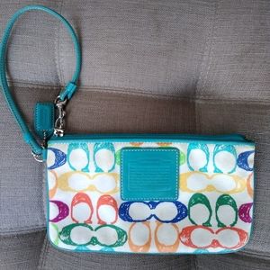 Coach Multi Color Scribble C Wristlet with Hangtag